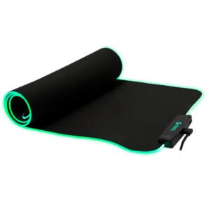 Mouse Pad Gamer TEROS TE-3013G, RGB, USB a tipo C, Color Negro
