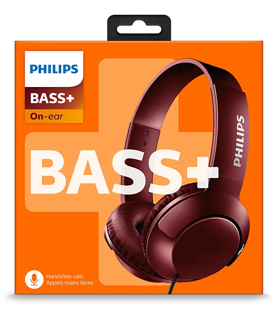 Auriculares Philips BASS+ SHL3075 ROJO