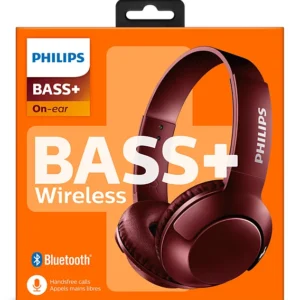 Auriculares inalámbricos Philips BASS+ SHB3075 SHB3075I BLUETOOTH  ROJO